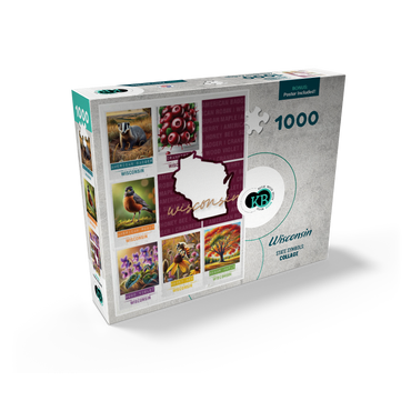 Wisconsin: State Symbols Poster 1000 Jigsaw Puzzle box view2