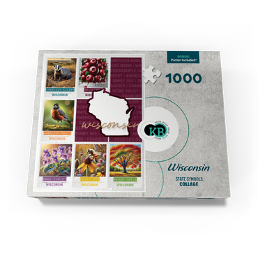 Wisconsin: State Symbols Poster 1000 Jigsaw Puzzle box view3