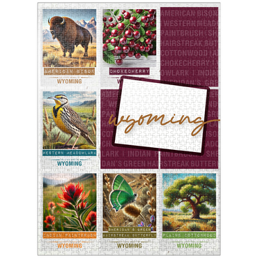 puzzleplate Wyoming: State Symbols Poster 1000 Jigsaw Puzzle