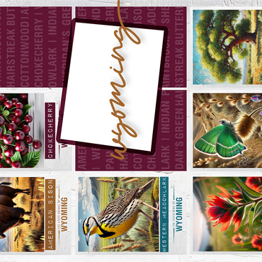 Wyoming: State Symbols Poster 1000 Jigsaw Puzzle 3D Modell