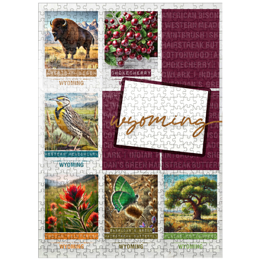 puzzleplate Wyoming: State Symbols Poster 500 Jigsaw Puzzle