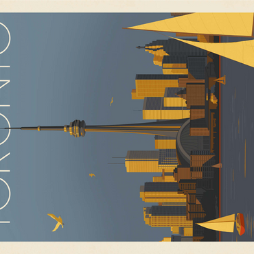 Canada: Toronto Sailboats, Vintage Poster 1000 Jigsaw Puzzle 3D Modell