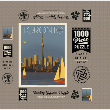 Canada: Toronto Sailboats, Vintage Poster 1000 Jigsaw Puzzle box 3D Modell