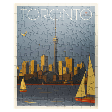 puzzleplate Canada: Toronto Sailboats, Vintage Poster 100 Jigsaw Puzzle