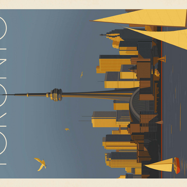 Canada: Toronto Sailboats, Vintage Poster 500 Jigsaw Puzzle 3D Modell