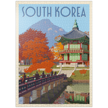 puzzleplate South Korea, Seoul: Gyeongbokgung Palace, Vintage Poster 1000 Jigsaw Puzzle