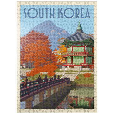 puzzleplate South Korea, Seoul: Gyeongbokgung Palace, Vintage Poster 500 Jigsaw Puzzle