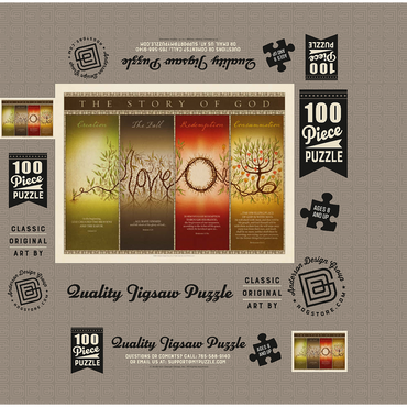 The Story of God, Vintage Poster 100 Jigsaw Puzzle box 3D Modell