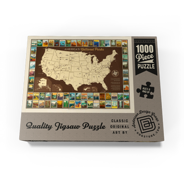 63 National Parks: Map Of USA 1000 Jigsaw Puzzle box view3