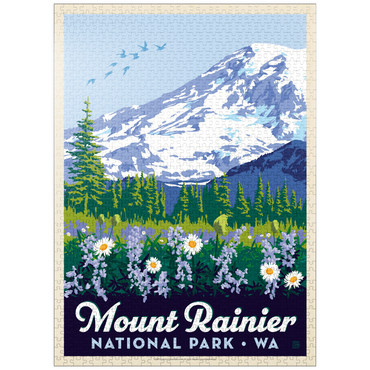 puzzleplate Mount Rainier National Park: Wildflowers, Vintage Poster 1000 Jigsaw Puzzle