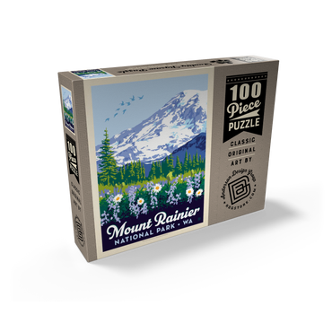 Mount Rainier National Park: Wildflowers, Vintage Poster 100 Jigsaw Puzzle box view2
