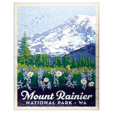puzzleplate Mount Rainier National Park: Wildflowers, Vintage Poster 100 Jigsaw Puzzle
