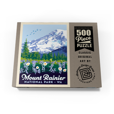 Mount Rainier National Park: Wildflowers, Vintage Poster 500 Jigsaw Puzzle box view3