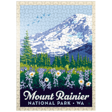 puzzleplate Mount Rainier National Park: Wildflowers, Vintage Poster 500 Jigsaw Puzzle