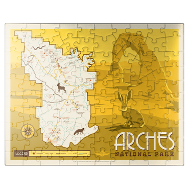puzzleplate Map of Arches National Park, Vintage Poster 100 Jigsaw Puzzle