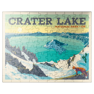 puzzleplate Crater Lake National Park: Winter Fox (Horizontal) 100 Jigsaw Puzzle
