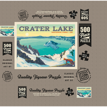 Crater Lake National Park: Winter Fox (Horizontal) 500 Jigsaw Puzzle box 3D Modell