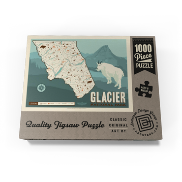 Map of Glacier National Park, Vintage Poster 1000 Jigsaw Puzzle box view3