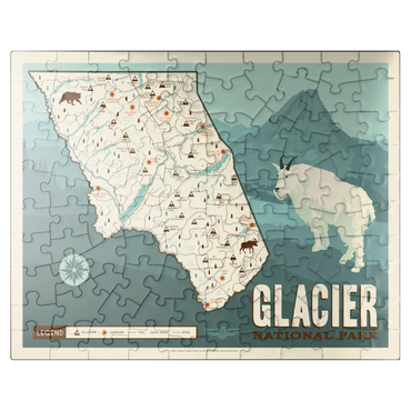 puzzleplate Map of Glacier National Park, Vintage Poster 100 Jigsaw Puzzle