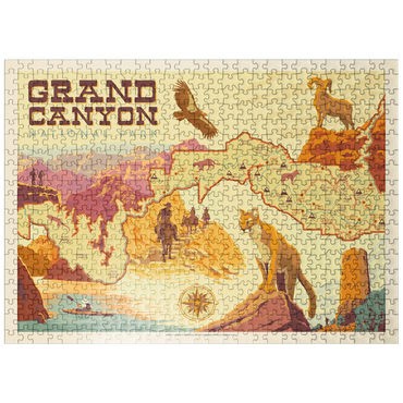 puzzleplate Grand Canyon National Park: Illustrated Map 500 Jigsaw Puzzle