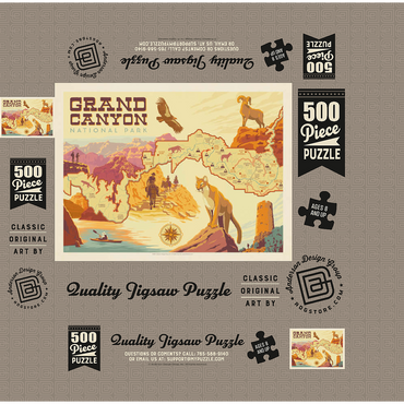 Grand Canyon National Park: Illustrated Map 500 Jigsaw Puzzle box 3D Modell