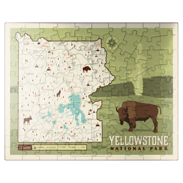 puzzleplate Map of Yellowstone National Park, Vintage Poster 100 Jigsaw Puzzle