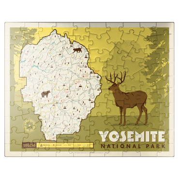 puzzleplate Map of Yosemite National Park, Vintage Poster 100 Jigsaw Puzzle