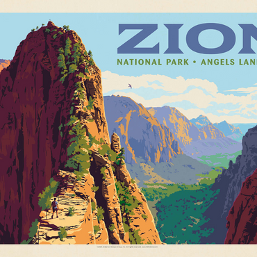 Zion National Park: Ascent To Angels Landing (Horizontal) 1000 Jigsaw Puzzle 3D Modell