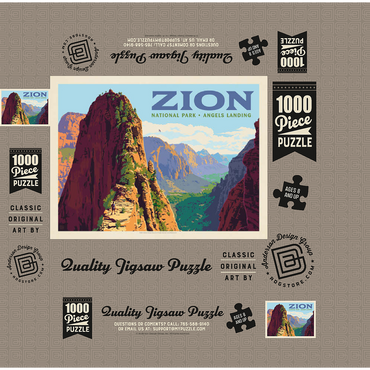 Zion National Park: Ascent To Angels Landing (Horizontal) 1000 Jigsaw Puzzle box 3D Modell