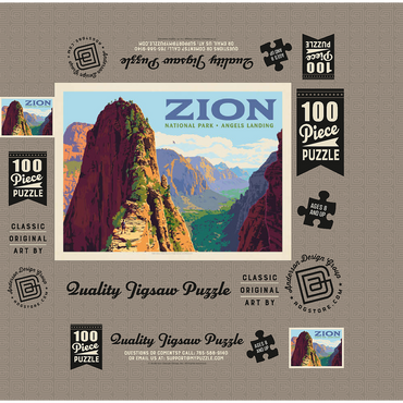 Zion National Park: Ascent To Angels Landing (Horizontal) 100 Jigsaw Puzzle box 3D Modell