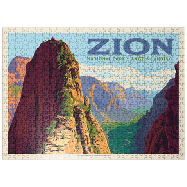 puzzleplate Zion National Park: Ascent To Angels Landing (Horizontal) 500 Jigsaw Puzzle