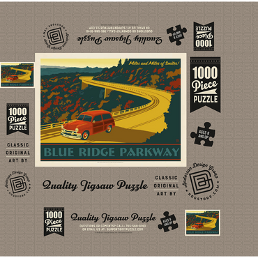 Blue Ridge Parkway, Vintage Poster 1000 Jigsaw Puzzle box 3D Modell