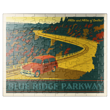 puzzleplate Blue Ridge Parkway, Vintage Poster 100 Jigsaw Puzzle
