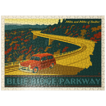 puzzleplate Blue Ridge Parkway, Vintage Poster 500 Jigsaw Puzzle