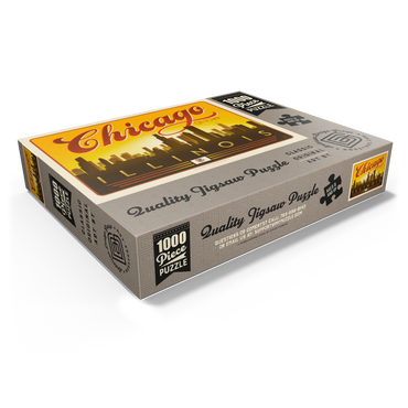 Chicago: Horizontal Skyline, Vintage Poster 1000 Jigsaw Puzzle box view1