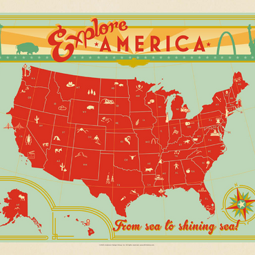 Map of the USA Print 100 Jigsaw Puzzle 3D Modell