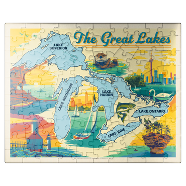 puzzleplate Great Lakes: Horizontal Map 100 Jigsaw Puzzle