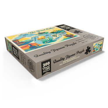 The Great Lakes Illustrated Map and Landmarks 300 Jigsaw Puzzle box view1