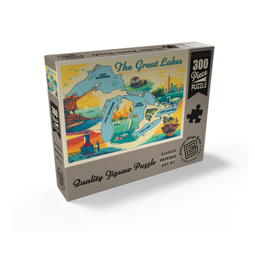 The Great Lakes Illustrated Map and Landmarks 300 Jigsaw Puzzle box view2