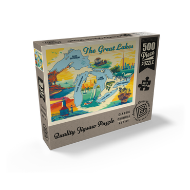 Great Lakes: Horizontal Map 500 Jigsaw Puzzle box view2
