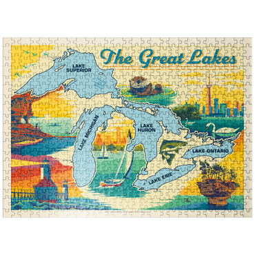 puzzleplate Great Lakes: Horizontal Map 500 Jigsaw Puzzle