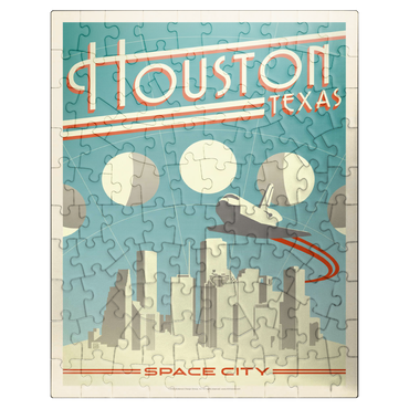 puzzleplate Houston: Space City, Vintage Poster 100 Jigsaw Puzzle