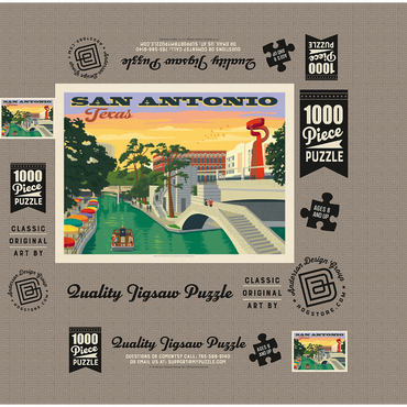 San Antonio, TX: River Walk (Horizontal) 1000 Jigsaw Puzzle box 3D Modell