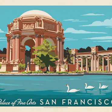 San Francisco: Palace of Fine Arts, Vintage Poster 100 Jigsaw Puzzle 3D Modell