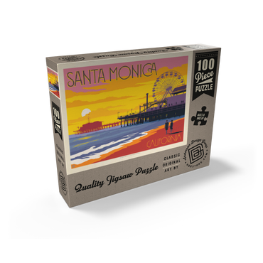 Santa Monica Pier: Sunset, Vintage Poster 100 Jigsaw Puzzle box view2