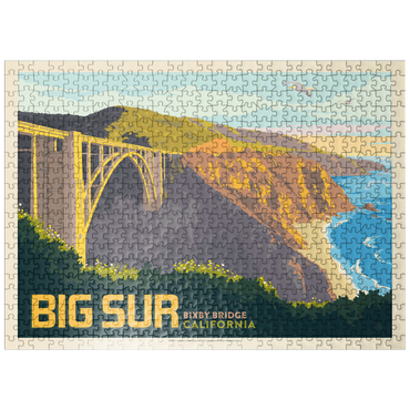 puzzleplate Big Sur, California: Bixby Bridge, Vintage Poster 500 Jigsaw Puzzle