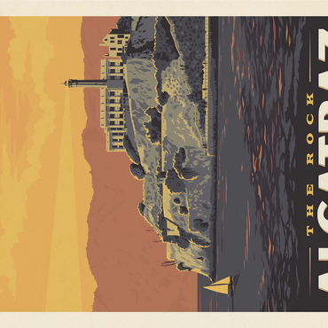 Alcatraz Island, CA, Vintage Poster 1000 Jigsaw Puzzle 3D Modell