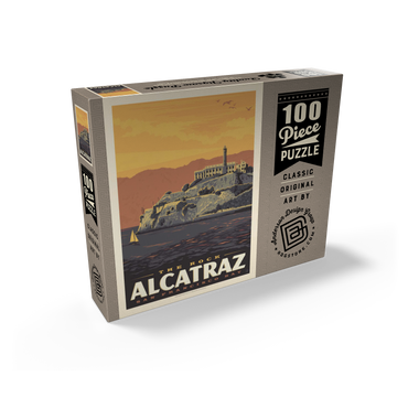 Alcatraz Island, CA, Vintage Poster 100 Jigsaw Puzzle box view2