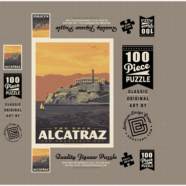 Alcatraz Island, CA, Vintage Poster 100 Jigsaw Puzzle box 3D Modell