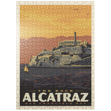 puzzleplate Alcatraz Island, CA, Vintage Poster 500 Jigsaw Puzzle
